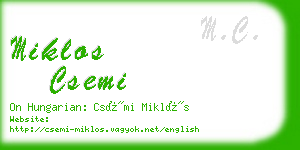 miklos csemi business card